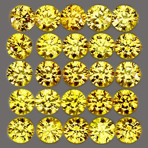 Натуральный желтый Сапфир круг 1мм 0.008ct