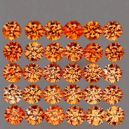 Натуральный оранжевый Сапфир круг 1.5мм 0.019ct