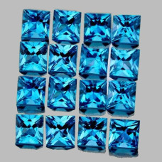 Натуральный голубой свисс Топаз квадрат 3мм 0.19ct