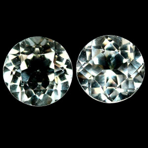 Натуральний білий Топаз пара 8мм 5.02ct