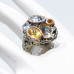 Серебряное кольцо с Цитринами Топазами и Празиолитом 18,36г