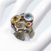 Серебряное кольцо с Цитринами Топазами и Празиолитом 18,36г