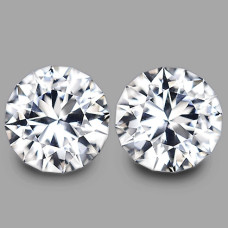 Натуральный белый Сапфир круг 4мм 0.32ct