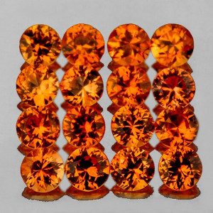 Натуральный оранжевый Сапфир круг 2.2мм 0.05ct