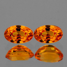 Натуральный оранжевый Сапфир овал пара 5х3мм 0.69ct