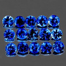 Натуральный темно синий Сапфир круг 3мм 0.12ct