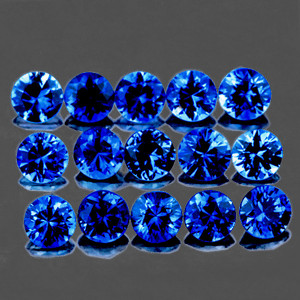 Натуральный темно синий Сапфир круг 1.7мм 0.024ct