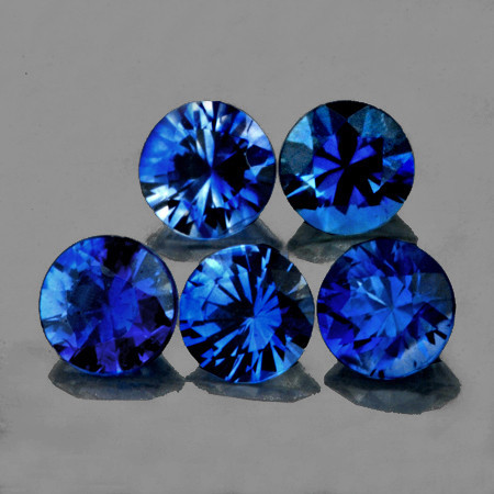 Натуральний темно-синій Сапфір коло 3.5мм 0.18ct