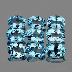 Натуральный голубой Топаз овал 6х4мм 0.58ct