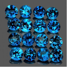Натуральный голубой лондон Топаз круг 2мм 0.04ct
