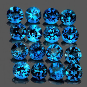 Натуральный голубой лондон Топаз круг 2мм 0.04ct
