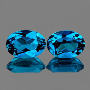Натуральний блакитний лондон Топаз овал 7х5мм 0.85ct