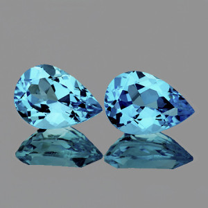 Натуральный голубой скай блю Топаз груша пара 9х6мм 3.60ct Натуральный голубой скай блю Топаз груша пара 9х6мм 3.60ct