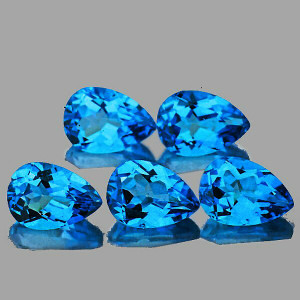 Натуральний блакитний свис Топаз груша 7х5мм 0.95ct Натуральний блакитний свис Топаз груша 7х5мм 0.95ct