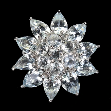 Серебряное кольцо с натуральными Аквамаринами 17.75р 8.70г Серебряное кольцо с натуральными Аквамаринами 17.75р 8.70г