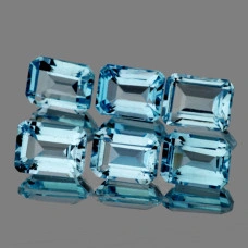 Натуральный голубой Топаз октагон 6х4мм 0.52ct