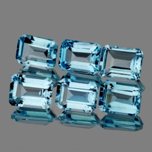 Натуральный голубой Топаз октагон 6х4мм 0.52ct