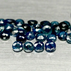 Натуральний синій Сапфір коло 3.4-3.9мм 0.27ct