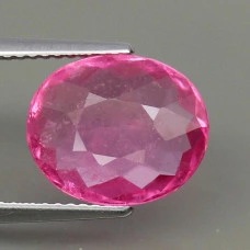 Натуральный розовый Турмалин Рубеллит овал 12.4x10.4мм 4.46ct