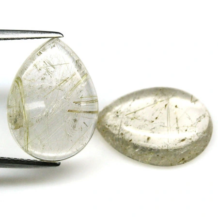 Натуральний рутиловий Кварц груша пара 12.52ct Натуральний рутиловий Кварц груша пара 12.52ct