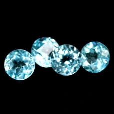 Натуральный голубой Топаз круг 7.0 - 7.1мм 1.71ct