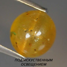 Натуральный желтый Апатит с кошачьим глазом овал 7.7x7.3мм 2.84ct Натуральный желтый Апатит с кошачьим глазом овал 7.7x7.3мм 2.84ct
