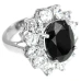 Серебряное кольцо с черной Шпинелью и Cz 16.5р Серебряное кольцо с черной Шпинелью и Cz 16.5р