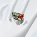 Серебряное кольцо с Кораллом и Хромдиопсидом 18р