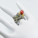 Серебряное кольцо с Кораллом и Хромдиопсидом 18р