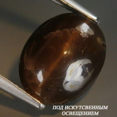 Натуральный Скаполит с кошачьим глазом овал 11.0x8.9мм 4.21ct