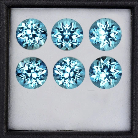 Натуральный свисс Аквамарин круг 4мм 0.22ct