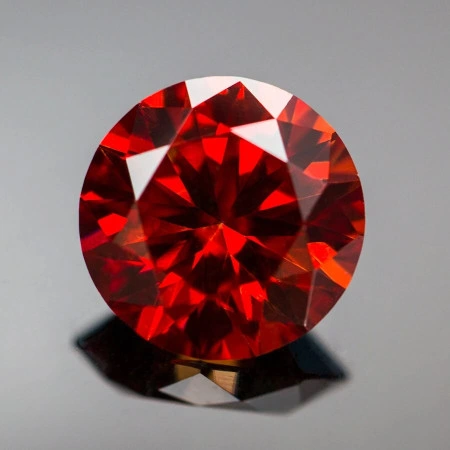 Муассанит красный круг 6.5мм 1.00ct c Сертификатом
