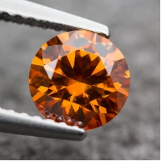 Муассанит оранжевый круг 6.5мм 1.00ct c Сертификатом