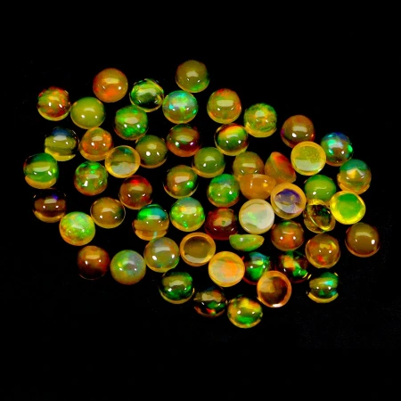 Натуральный желтый благородный Опал круг 3мм 0.08ct