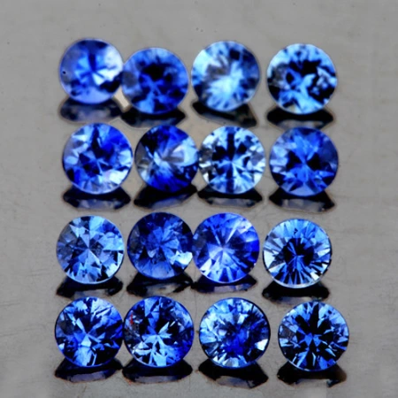 Натуральный темно синий Сапфир круг 1.5мм 0.02ct