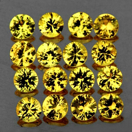 Натуральний жовтий Сапфір коло 1.8мм 0.03ct