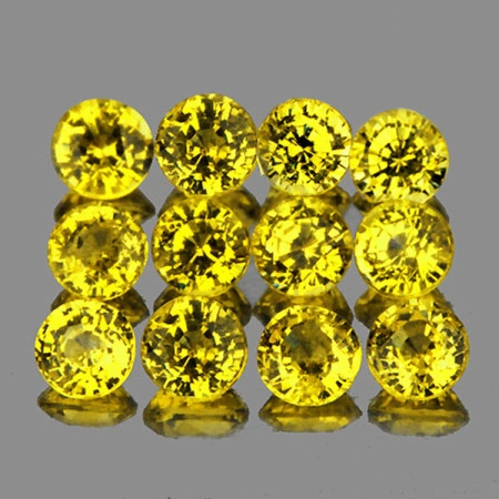 Натуральный желтый Сапфир круг 2.5мм 0.11ct
