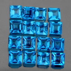 Натуральний блакитний свіс Топаз квадрат 3.5мм 0.28ct Натуральний блакитний свіс Топаз квадрат 3.5мм 0.28ct
