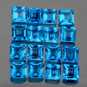 Натуральний блакитний свіс Топаз квадрат 3.5мм 0.28ct Натуральний блакитний свіс Топаз квадрат 3.5мм 0.28ct