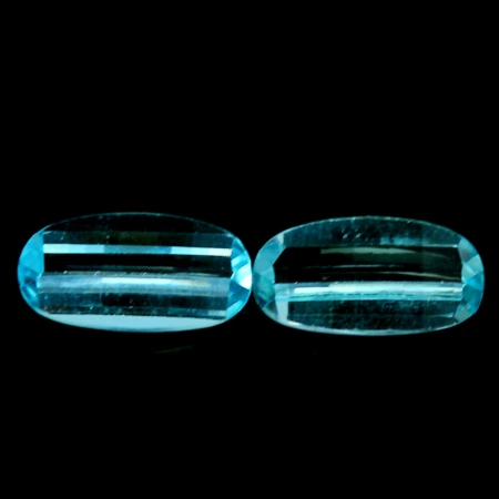 Натуральный голубой Топаз овал пара 12.0х6.2мм 4.57ct Натуральный голубой Топаз овал пара 12.0х6.2мм 4.57ct