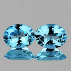Натуральний блакитний Топаз овал пара 9х7мм 4.03ct Натуральний блакитний Топаз овал пара 9х7мм 4.03ct