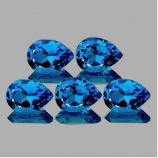 Натуральний блакитний лондон Топаз груша 7х5мм 0.86ct Натуральний блакитний лондон Топаз груша 7х5мм 0.86ct