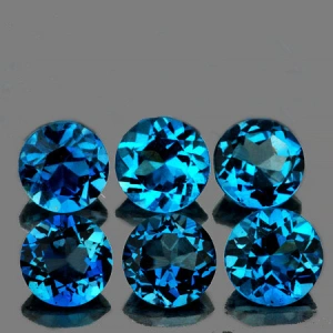 Натуральный голубой лондон Топаз круг 5мм 0.60ct Натуральный голубой лондон Топаз круг 5мм 0.60ct
