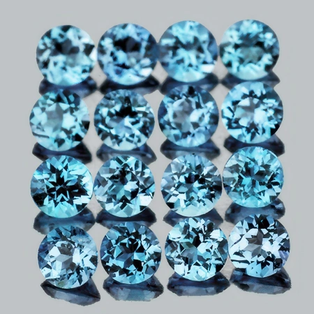 Натуральный голубой скай блю Топаз круг 1.5мм 0.02ct