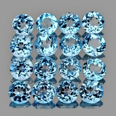 Натуральный голубой скай блю Топаз круг 2.5мм 0.08ct