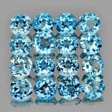 Натуральный голубой скай блю Топаз круг 2.7мм 0.10ct