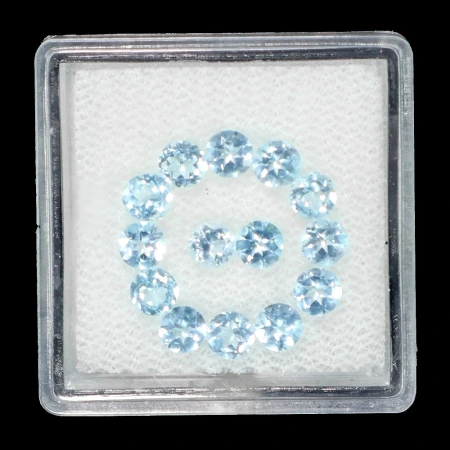 Натуральний блакитний скай блю Топаз коло 3.4мм 0.17ct