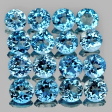 Натуральный голубой скай блю Топаз круг 3.5мм 0.21ct