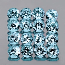 Натуральный голубой скай блю Топаз круг 3мм 0.14ct