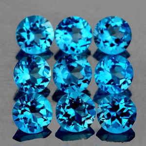 Натуральний блакитний свис Топаз коло 4.5мм 0.45ct